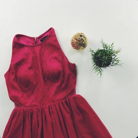 NWT Red Lace A-Line Dress - Picture 3 of 6